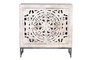 Giner y Colomer Aparador Madera Mango Pata Metal Blanco y Gris Envejecido 80x80 cm